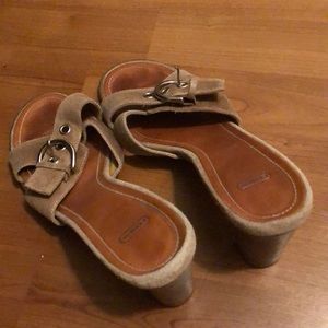 Coach suede tan heels